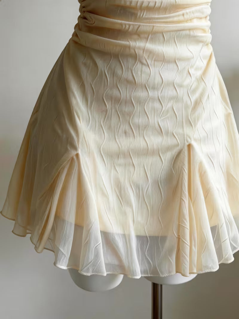 Elegant Direction Women'S Spring Summer New Women'S Spaghetti Strap Bow Mini Skirt, Vacation Dress