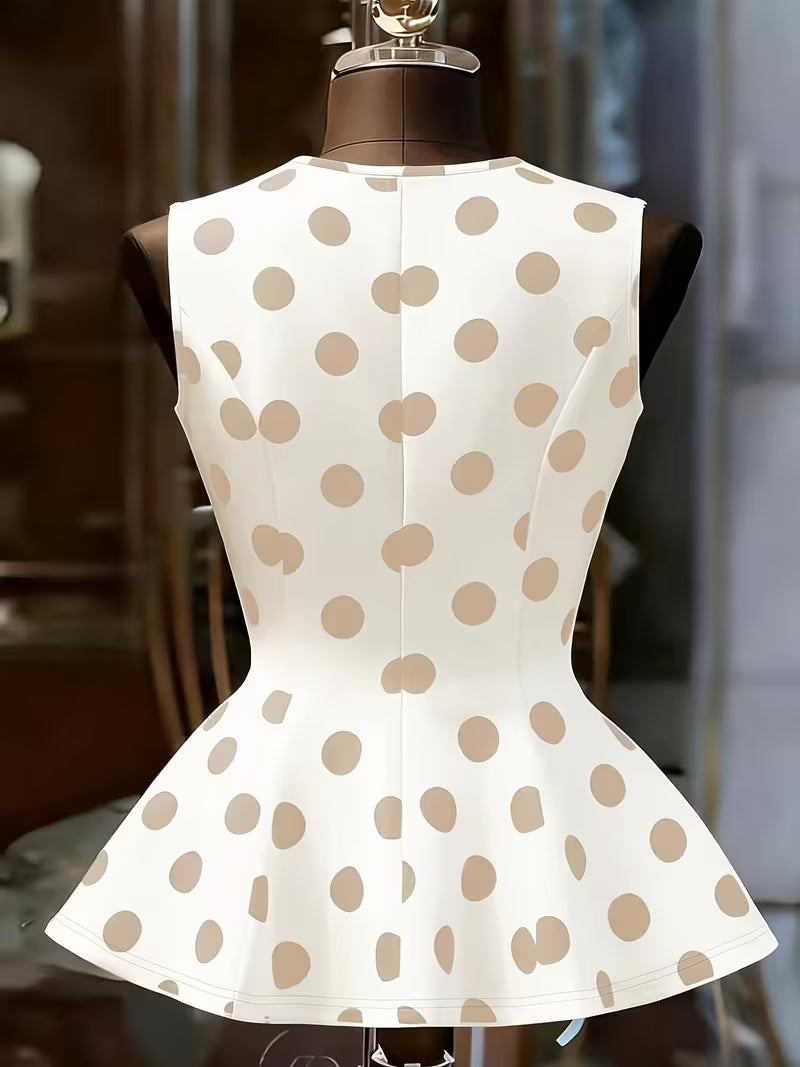 New Summer Women's Printed Sleeveless Round Neck Top, Vacation Outfit, for Women, Fashion Apparel