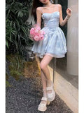 Women' Fairy-Themed Suspender Dress with Puff Skirt & Tube Top - Sleeveless Mini Dress Suitable for Birthdays, Weddings, Parties - Lightweight Breathable Polyester Dress