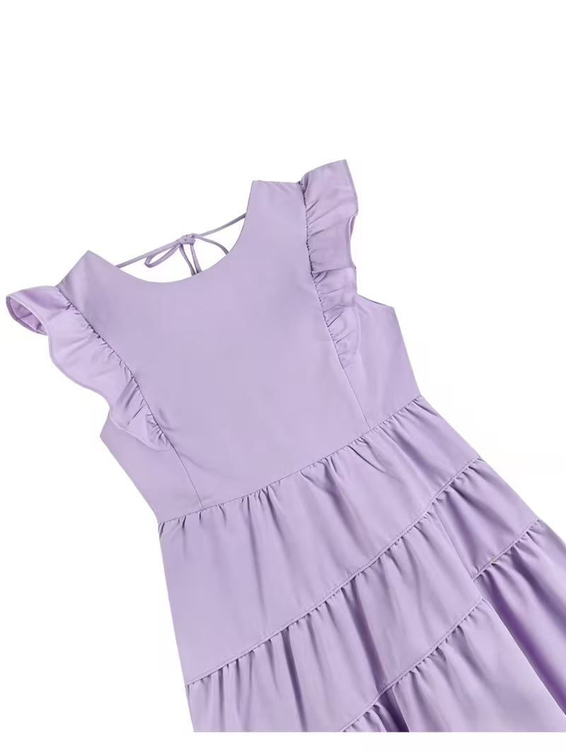 New Summer Women'S Stylish Butterfly Sleeve French Beach Vacation Midi Dress - Chic Stunning Dress with Cinched Waist