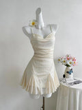 Elegant Direction Women'S Spring Summer New Women'S Spaghetti Strap Bow Mini Skirt, Vacation Dress