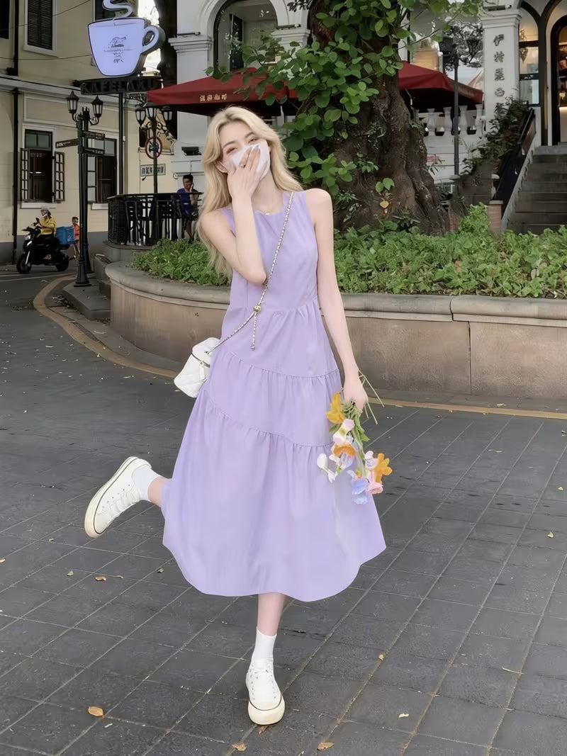New Summer Women'S Stylish Butterfly Sleeve French Beach Vacation Midi Dress - Chic Stunning Dress with Cinched Waist