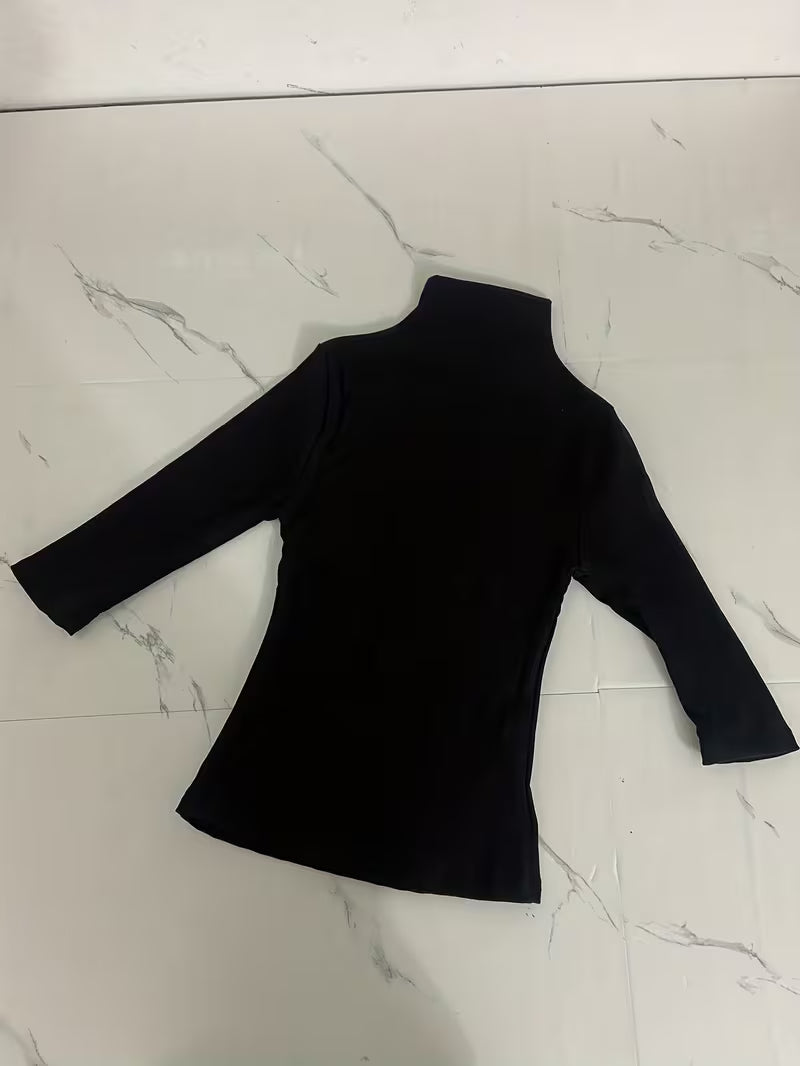 Unique Black French-Style T-Shirt for Women Features a Fitted Design That Flatters The Figure